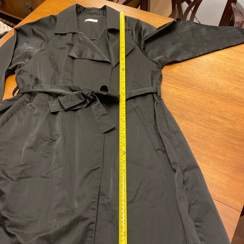 🌸 UCHUU BLACK TRENCH COAT NWOT - Picture 9 of 11